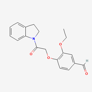 molecular formula C19H19NO4 B3563101 4-[2-(2,3-dihydro-1H-indol-1-yl)-2-oxoethoxy]-3-ethoxybenzaldehyde 