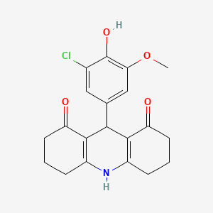 molecular formula C20H20ClNO4 B3563103 9-(3-chloro-4-hydroxy-5-methoxyphenyl)-3,4,6,7,9,10-hexahydro-1,8(2H,5H)-acridinedione 