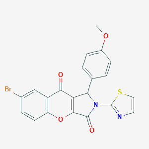 molecular formula C21H13BrN2O4S B356312 7-Bromo-1-(4-methoxyphenyl)-2-(1,3-thiazol-2-yl)-1,2-dihydrochromeno[2,3-c]pyrrole-3,9-dione CAS No. 632317-79-4