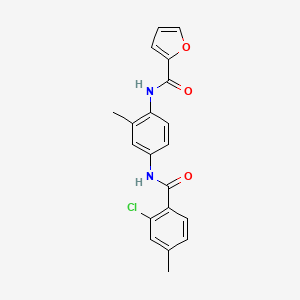 molecular formula C20H17ClN2O3 B3563125 N-{4-[(2-chloro-4-methylbenzoyl)amino]-2-methylphenyl}-2-furamide 