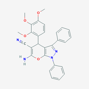 molecular formula C28H24N4O4 B356313 6-Amino-1,3-diphenyl-4-(2,3,4-trimethoxyphenyl)-1,4-dihydropyrano[2,3-c]pyrazole-5-carbonitrile CAS No. 767299-89-8