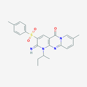 molecular formula C23H24N4O3S B356314 1-sec-butyl-2-imino-8-methyl-3-[(4-methylphenyl)sulfonyl]-1,2-dihydro-5H-dipyrido[1,2-a:2,3-d]pyrimidin-5-one CAS No. 607383-03-9