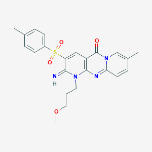 molecular formula C23H24N4O4S B356315 2-imino-1-(3-methoxypropyl)-8-methyl-3-[(4-methylphenyl)sulfonyl]-1,2-dihydro-5H-dipyrido[1,2-a:2,3-d]pyrimidin-5-one CAS No. 606960-41-2