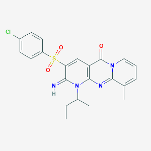 molecular formula C22H21ClN4O3S B356316 1-sec-butyl-3-[(4-chlorophenyl)sulfonyl]-2-imino-10-methyl-1,2-dihydro-5H-dipyrido[1,2-a:2,3-d]pyrimidin-5-one CAS No. 607383-25-5
