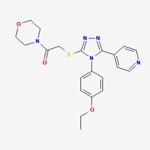 molecular formula C21H23N5O3S B3563185 4-({[4-(4-ethoxyphenyl)-5-(4-pyridinyl)-4H-1,2,4-triazol-3-yl]thio}acetyl)morpholine 