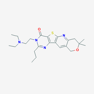 molecular formula C23H32N4O2S B356319 3-[2-(diethylamino)ethyl]-8,8-dimethyl-2-propyl-7,10-dihydro-8H-pyrano[3'',4'':5',6']pyrido[3',2':4,5]thieno[3,2-d]pyrimidin-4(3H)-one CAS No. 848928-64-3