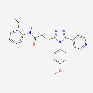 molecular formula C24H23N5O2S B3563195 N-(2-ethylphenyl)-2-{[4-(4-methoxyphenyl)-5-(4-pyridinyl)-4H-1,2,4-triazol-3-yl]thio}acetamide 