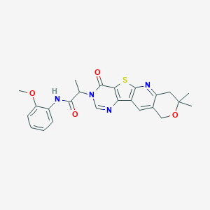 molecular formula C24H24N4O4S B356320 2-(8,8-dimethyl-4-oxo-7,10-dihydro-8H-pyrano[3'',4'':5',6']pyrido[3',2':4,5]thieno[3,2-d]pyrimidin-3(4H)-yl)-N-(2-methoxyphenyl)propanamide CAS No. 849034-64-6