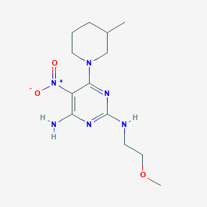 molecular formula C13H22N6O3 B356321 [4-Amino-6-(3-methylpiperidyl)-5-nitropyrimidin-2-yl](2-methoxyethyl)amine CAS No. 714935-48-5