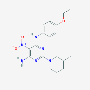 molecular formula C19H26N6O3 B356322 2-(3,5-dimethyl-1-piperidinyl)-N~4~-(4-ethoxyphenyl)-5-nitro-4,6-pyrimidinediamine CAS No. 573937-70-9
