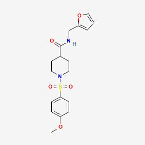 molecular formula C18H22N2O5S B3563228 N-(2-furylmethyl)-1-[(4-methoxyphenyl)sulfonyl]-4-piperidinecarboxamide 