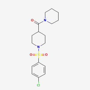 molecular formula C17H23ClN2O3S B3563244 1-[(4-chlorophenyl)sulfonyl]-4-(1-piperidinylcarbonyl)piperidine 