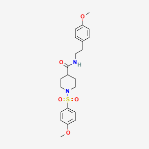 molecular formula C22H28N2O5S B3563253 N-[2-(4-methoxyphenyl)ethyl]-1-[(4-methoxyphenyl)sulfonyl]-4-piperidinecarboxamide 