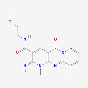 molecular formula C17H19N5O3 B356327 2-imino-N-(2-methoxyethyl)-1,10-dimethyl-5-oxo-1,5-dihydro-2H-dipyrido[1,2-a:2,3-d]pyrimidine-3-carboxamide CAS No. 797771-65-4