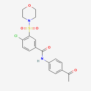 molecular formula C19H19ClN2O5S B3563276 N-(4-acetylphenyl)-4-chloro-3-morpholin-4-ylsulfonylbenzamide 