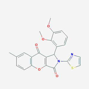 molecular formula C23H18N2O5S B356329 1-(2,3-二甲氧基苯基)-7-甲基-2-(1,3-噻唑-2-基)-1,2-二氢色烯并[2,3-c]吡咯-3,9-二酮 CAS No. 845632-19-1