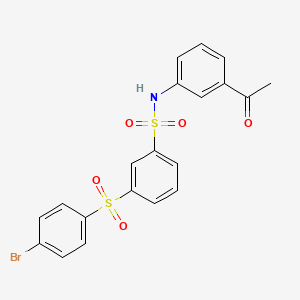 molecular formula C20H16BrNO5S2 B3563298 N-(3-acetylphenyl)-3-[(4-bromophenyl)sulfonyl]benzenesulfonamide 