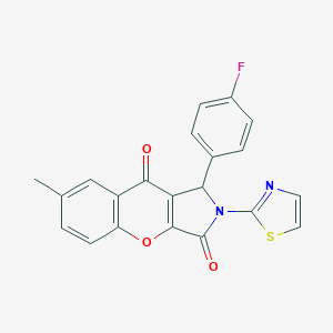 molecular formula C21H13FN2O3S B356331 1-(4-Fluorophenyl)-7-methyl-2-(1,3-thiazol-2-yl)-1,2-dihydrochromeno[2,3-c]pyrrole-3,9-dione CAS No. 847160-88-7