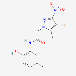 2-(4-bromo-5-methyl-3-nitro-1H-pyrazol-1-yl)-N-(2-hydroxy-5-methylphenyl)acetamide