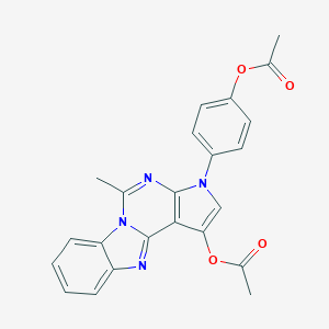 molecular formula C23H18N4O4 B356338 4-[1-(acetyloxy)-5-methyl-3H-pyrrolo[2',3':4,5]pyrimido[1,6-a]benzimidazol-3-yl]phenyl acetate CAS No. 877793-29-8
