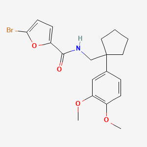 molecular formula C19H22BrNO4 B3563399 5-bromo-N-{[1-(3,4-dimethoxyphenyl)cyclopentyl]methyl}-2-furamide 