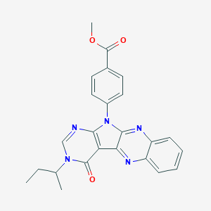 molecular formula C24H21N5O3 B356341 Methyl 4-(13-butan-2-yl-12-oxo-2,9,13,15,17-pentazatetracyclo[8.7.0.03,8.011,16]heptadeca-1,3,5,7,9,11(16),14-heptaen-17-yl)benzoate CAS No. 847161-01-7