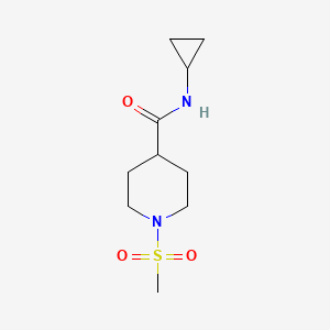 molecular formula C10H18N2O3S B3563451 N-cyclopropyl-1-(methylsulfonyl)-4-piperidinecarboxamide 