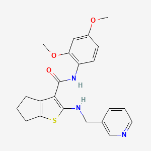 molecular formula C22H23N3O3S B3563483 N-(2,4-dimethoxyphenyl)-2-[(3-pyridinylmethyl)amino]-5,6-dihydro-4H-cyclopenta[b]thiophene-3-carboxamide 