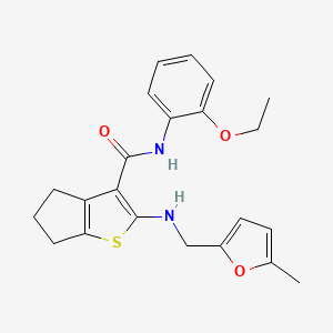 molecular formula C22H24N2O3S B3563490 N-(2-ethoxyphenyl)-2-{[(5-methyl-2-furyl)methyl]amino}-5,6-dihydro-4H-cyclopenta[b]thiophene-3-carboxamide 