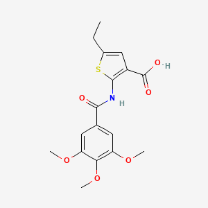 molecular formula C17H19NO6S B3563514 5-ethyl-2-[(3,4,5-trimethoxybenzoyl)amino]-3-thiophenecarboxylic acid 