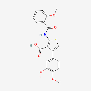 molecular formula C21H19NO6S B3563515 4-(3,4-dimethoxyphenyl)-2-[(2-methoxybenzoyl)amino]-3-thiophenecarboxylic acid 