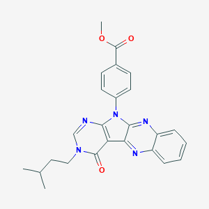 molecular formula C25H23N5O3 B356353 Methyl 4-[13-(3-methylbutyl)-12-oxo-2,9,13,15,17-pentazatetracyclo[8.7.0.03,8.011,16]heptadeca-1,3,5,7,9,11(16),14-heptaen-17-yl]benzoate CAS No. 846590-96-3