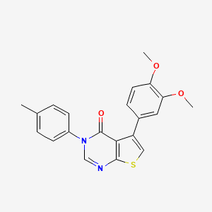 molecular formula C21H18N2O3S B3563534 5-(3,4-dimethoxyphenyl)-3-(4-methylphenyl)thieno[2,3-d]pyrimidin-4(3H)-one 