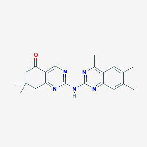 molecular formula C21H23N5O B3563546 7,7-dimethyl-2-[(4,6,7-trimethyl-2-quinazolinyl)amino]-7,8-dihydro-5(6H)-quinazolinone 