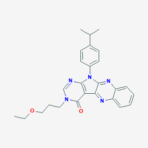 molecular formula C26H27N5O2 B356357 3-(3-ethoxypropyl)-11-(4-isopropylphenyl)-3,11-dihydro-4H-pyrimido[5',4':4,5]pyrrolo[2,3-b]quinoxalin-4-one CAS No. 847036-35-5