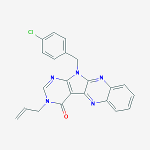 molecular formula C22H16ClN5O B356358 3-allyl-11-(4-chlorobenzyl)-3,11-dihydro-4H-pyrimido[5',4':4,5]pyrrolo[2,3-b]quinoxalin-4-one CAS No. 381712-64-7