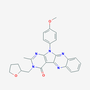 molecular formula C25H23N5O3 B356362 11-(4-methoxyphenyl)-2-methyl-3-(tetrahydro-2-furanylmethyl)-3,11-dihydro-4H-pyrimido[5',4':4,5]pyrrolo[2,3-b]quinoxalin-4-one CAS No. 835906-68-8