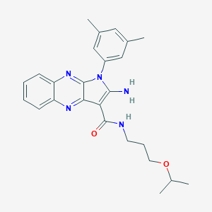molecular formula C25H29N5O2 B356364 2-amino-1-(3,5-dimethylphenyl)-N-(3-isopropoxypropyl)-1H-pyrrolo[2,3-b]quinoxaline-3-carboxamide CAS No. 847182-23-4