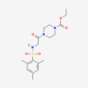 molecular formula C18H27N3O5S B3563645 ethyl 4-[N-(mesitylsulfonyl)glycyl]-1-piperazinecarboxylate 