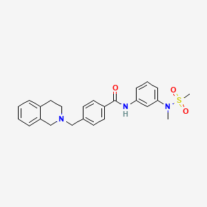 molecular formula C25H27N3O3S B3563656 4-(3,4-dihydro-2(1H)-isoquinolinylmethyl)-N-{3-[methyl(methylsulfonyl)amino]phenyl}benzamide 