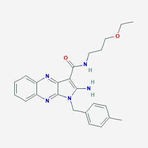 molecular formula C24H27N5O2 B356366 2-amino-N-(3-ethoxypropyl)-1-(4-methylbenzyl)-1H-pyrrolo[2,3-b]quinoxaline-3-carboxamide CAS No. 841206-82-4