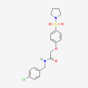 molecular formula C19H21ClN2O4S B3563660 N-(4-chlorobenzyl)-2-[4-(1-pyrrolidinylsulfonyl)phenoxy]acetamide 