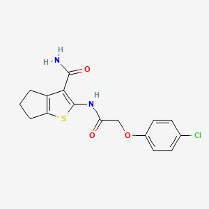 2-{[(4-chlorophenoxy)acetyl]amino}-5,6-dihydro-4H-cyclopenta[b]thiophene-3-carboxamide