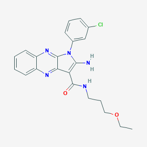 molecular formula C22H22ClN5O2 B356367 2-amino-1-(3-chlorophenyl)-N-(3-ethoxypropyl)-1H-pyrrolo[2,3-b]quinoxaline-3-carboxamide CAS No. 575467-62-8