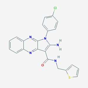 molecular formula C22H16ClN5OS B356368 2-amino-1-(4-chlorophenyl)-N-(2-thienylmethyl)-1H-pyrrolo[2,3-b]quinoxaline-3-carboxamide CAS No. 577959-50-3