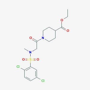 molecular formula C17H22Cl2N2O5S B3563689 ethyl 1-{N-[(2,5-dichlorophenyl)sulfonyl]-N-methylglycyl}-4-piperidinecarboxylate 