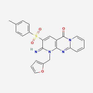 molecular formula C23H18N4O4S B3563740 1-(2-furylmethyl)-2-imino-3-[(4-methylphenyl)sulfonyl]-1,2-dihydro-5H-dipyrido[1,2-a:2',3'-d]pyrimidin-5-one CAS No. 371132-47-7