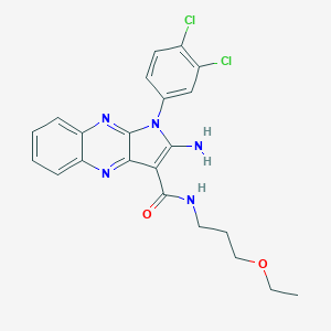 molecular formula C22H21Cl2N5O2 B356376 2-amino-1-(3,4-dichlorophenyl)-N-(3-ethoxypropyl)-1H-pyrrolo[2,3-b]quinoxaline-3-carboxamide CAS No. 840516-48-5