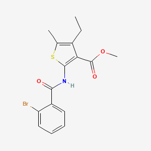 molecular formula C16H16BrNO3S B3563784 methyl 2-[(2-bromobenzoyl)amino]-4-ethyl-5-methyl-3-thiophenecarboxylate 