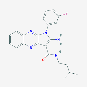 molecular formula C22H22FN5O B356379 2-amino-1-(3-fluorophenyl)-N-isopentyl-1H-pyrrolo[2,3-b]quinoxaline-3-carboxamide CAS No. 840480-83-3